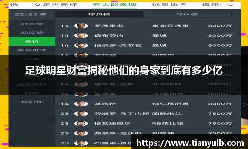 足球明星财富揭秘他们的身家到底有多少亿